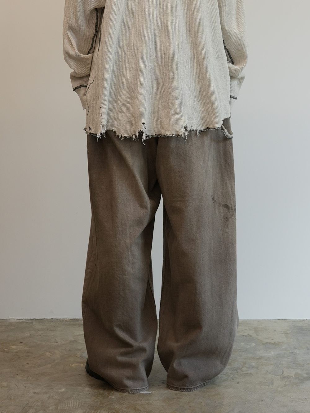 AGING WIDE DENIM 5P PANTS(BROWN)