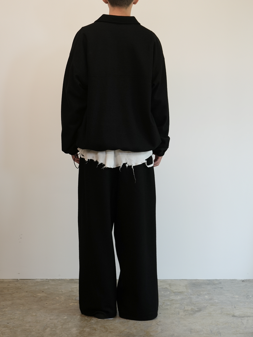 WOOL PULL OVER SHIRT(BLACK)