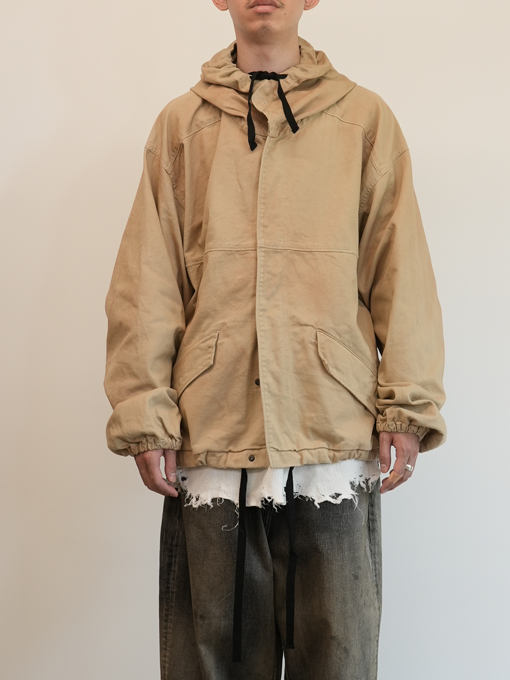 DRILL HOODIE JACKET(BEIGE)