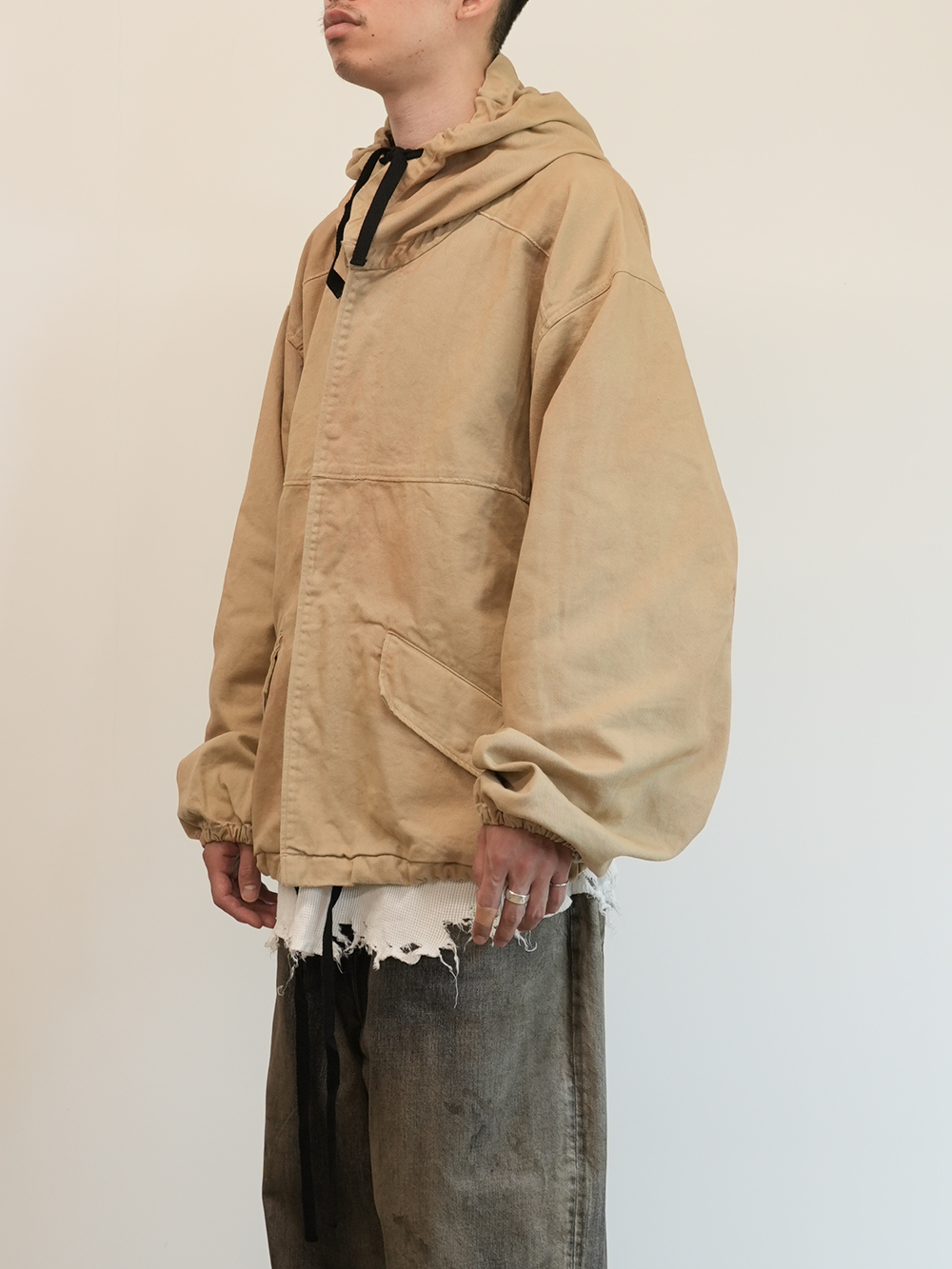 DRILL HOODIE JACKET(BEIGE)