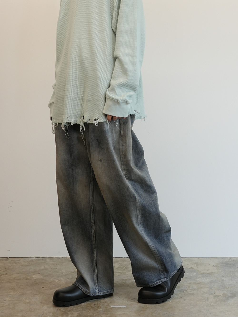 AGING WIDE DENIM 5P PANTS(INDIGO)