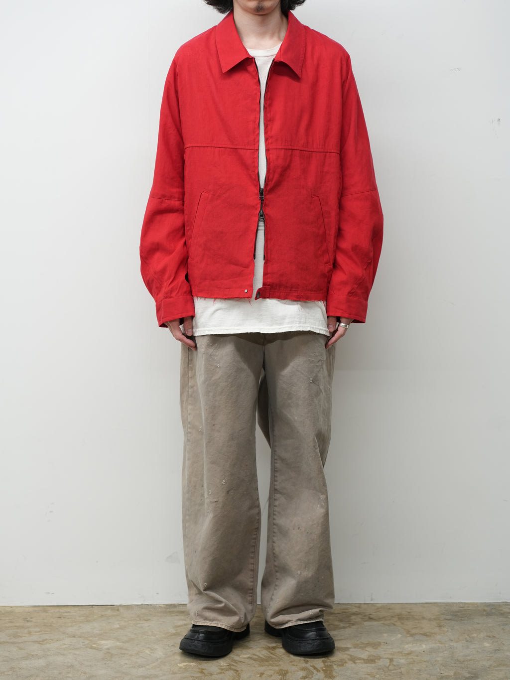 L/N ZIPUP SHIRT JACKET(RED) – ANCELLM