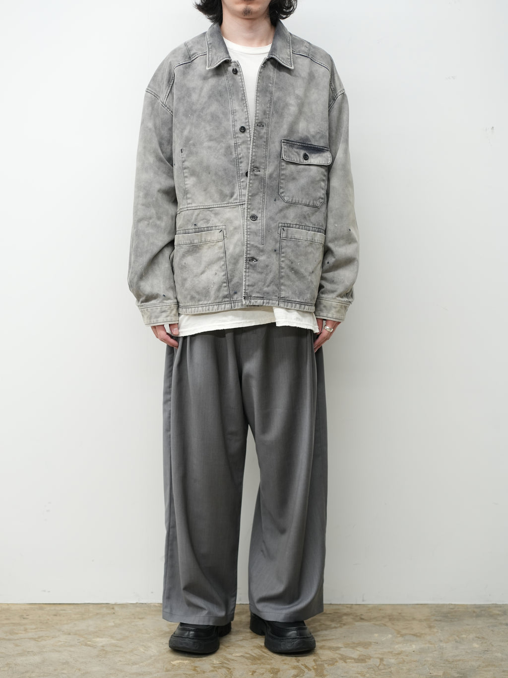 CHINO SHIRT JACKET(BLACK)