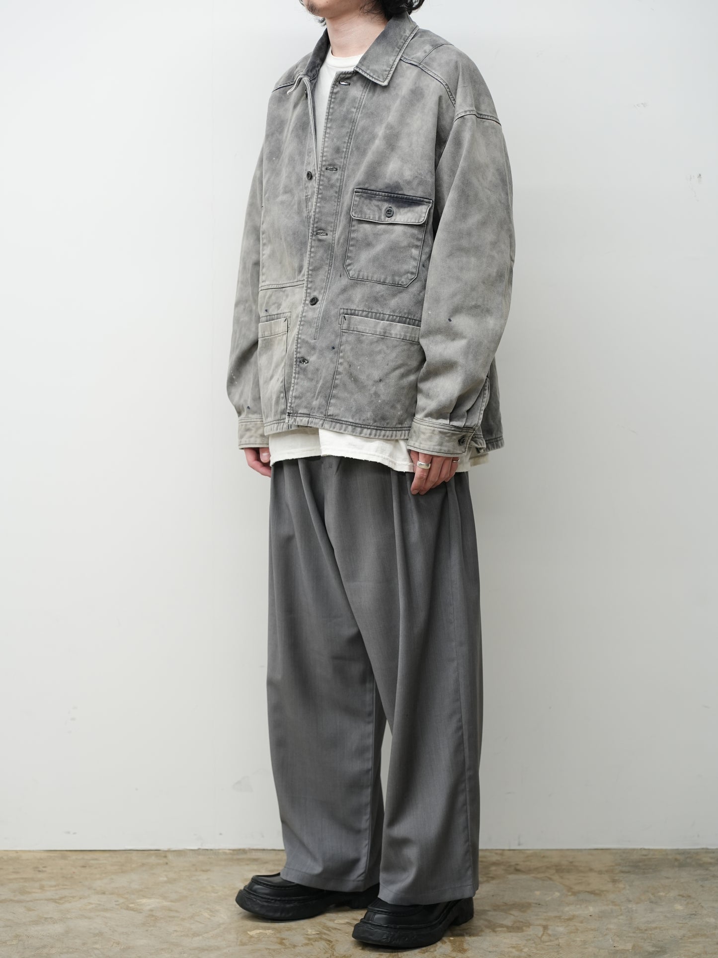 CHINO SHIRT JACKET(BLACK)