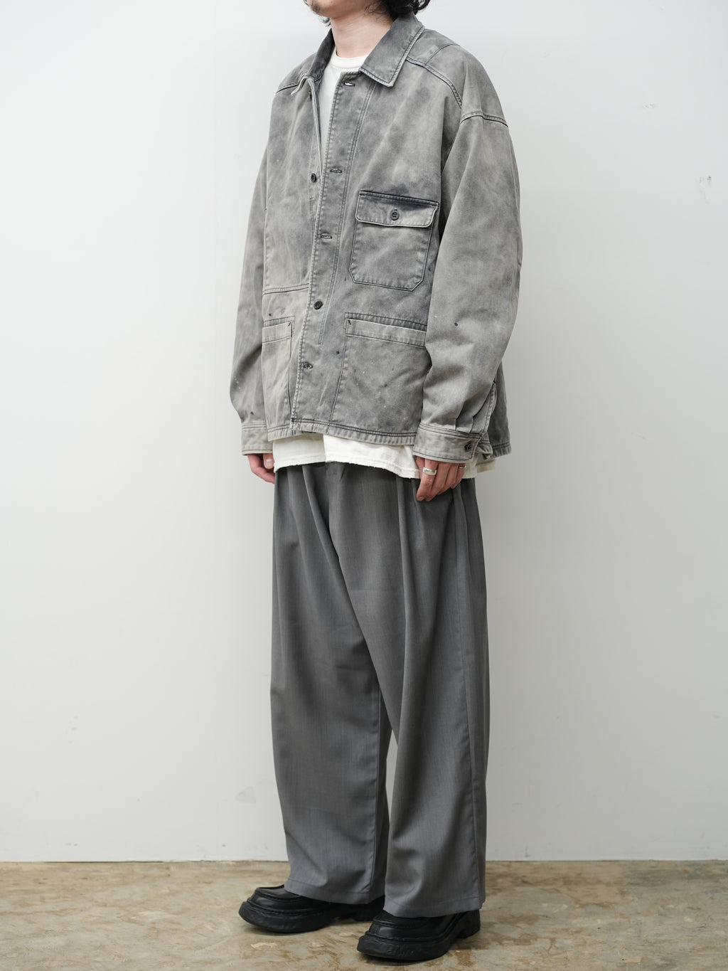 CHINO SHIRT JACKET(BLACK)