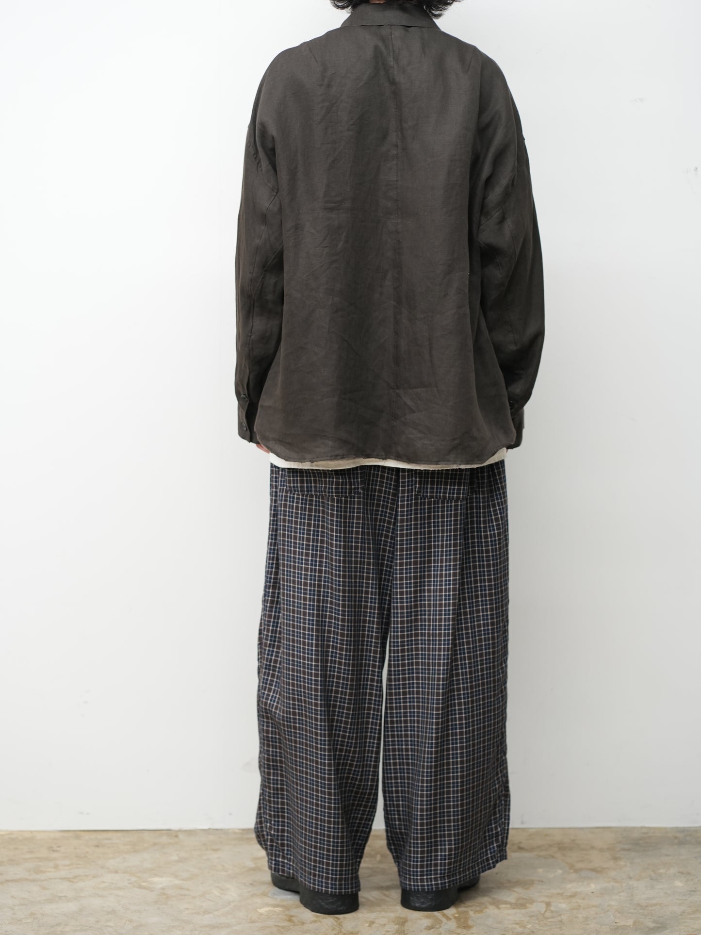 100/S LINEN TAILORED SHIRT(BROWN)