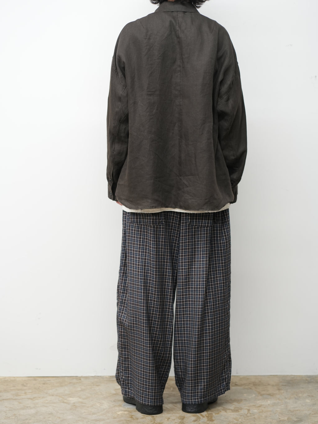 100/S LINEN TAILORED SHIRT(BROWN)