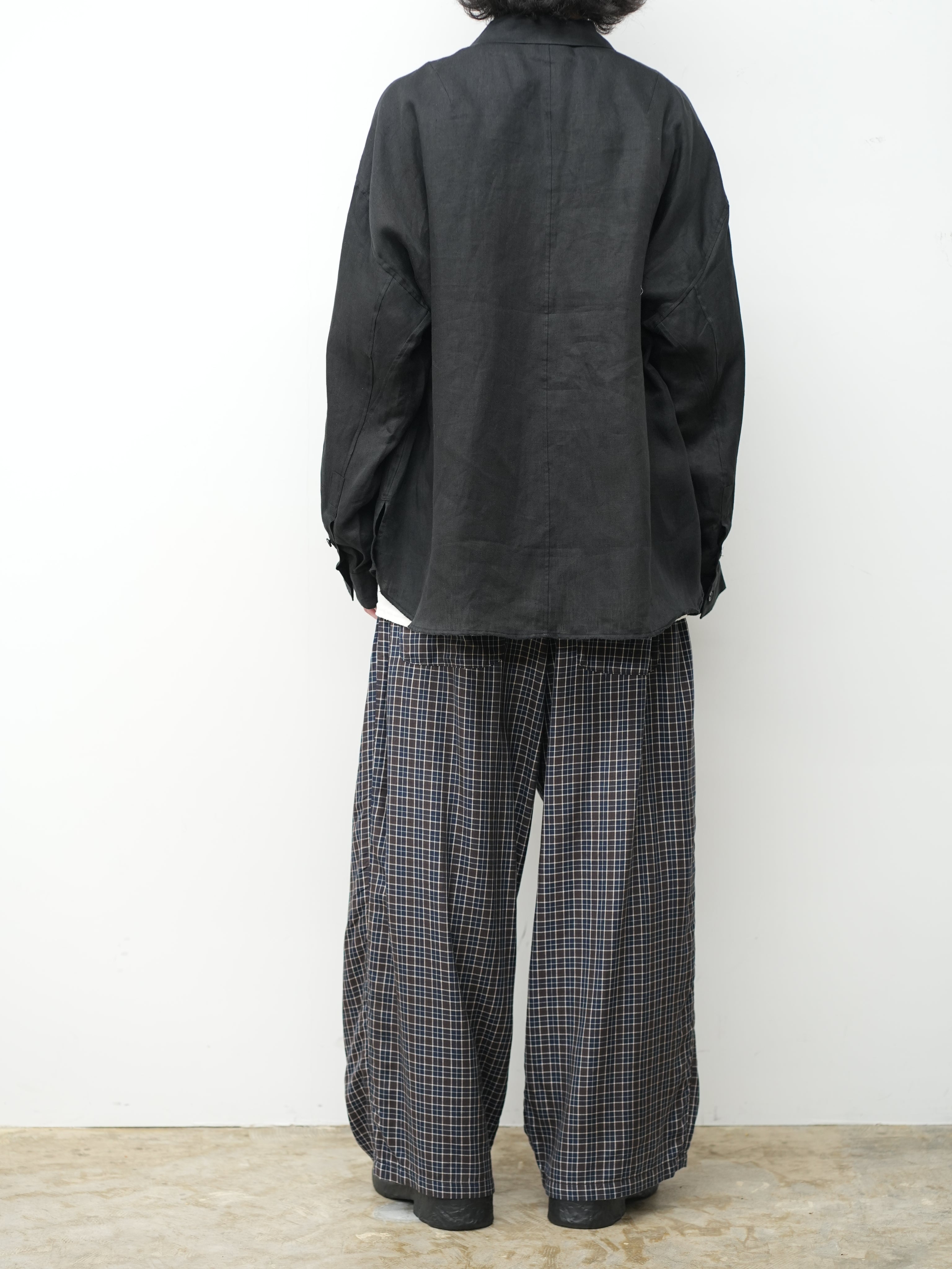100/S LINEN TAILORED SHIRT(BLACK) – ANCELLM