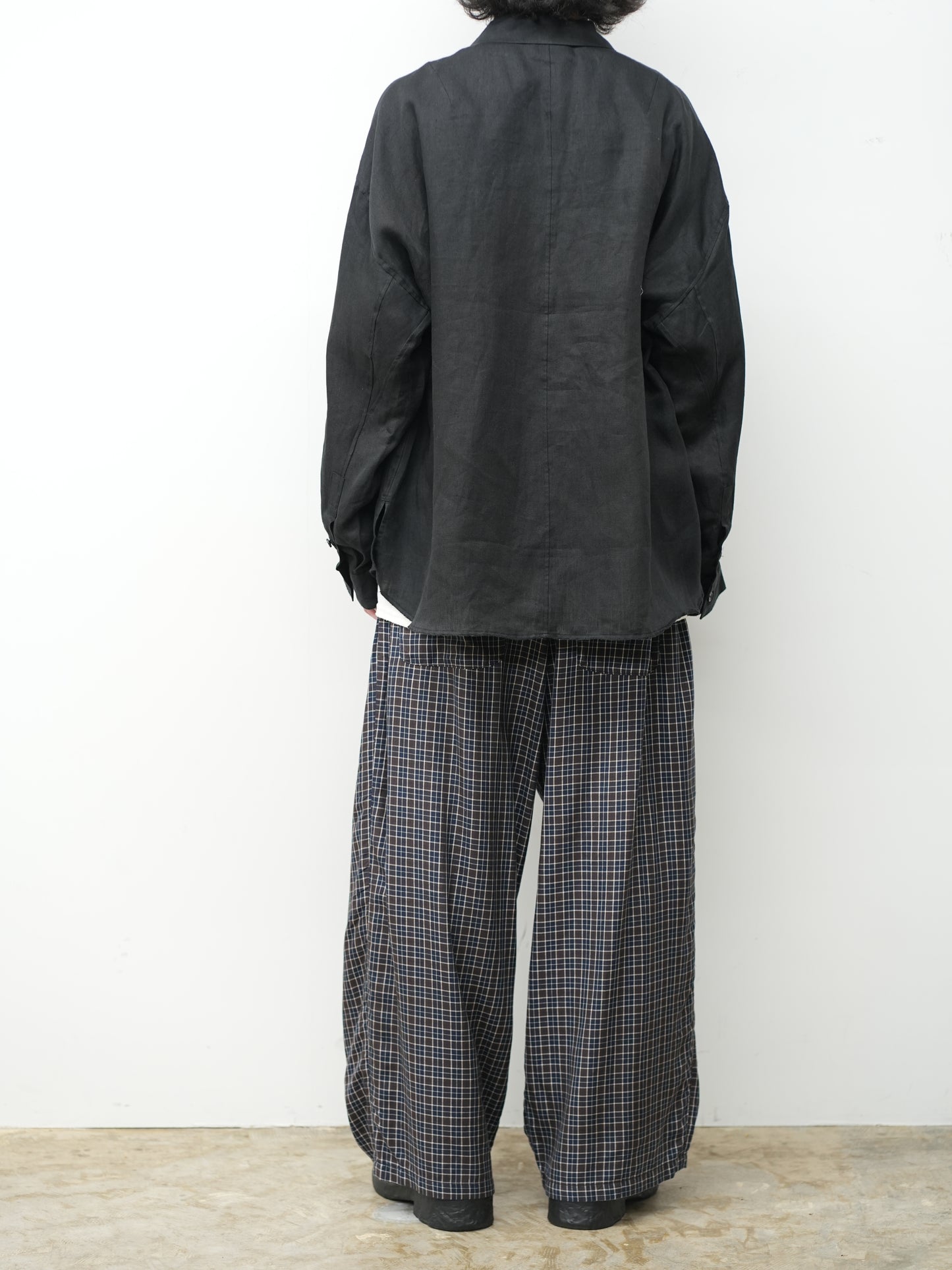 100/S LINEN TAILORED SHIRT(BLACK)