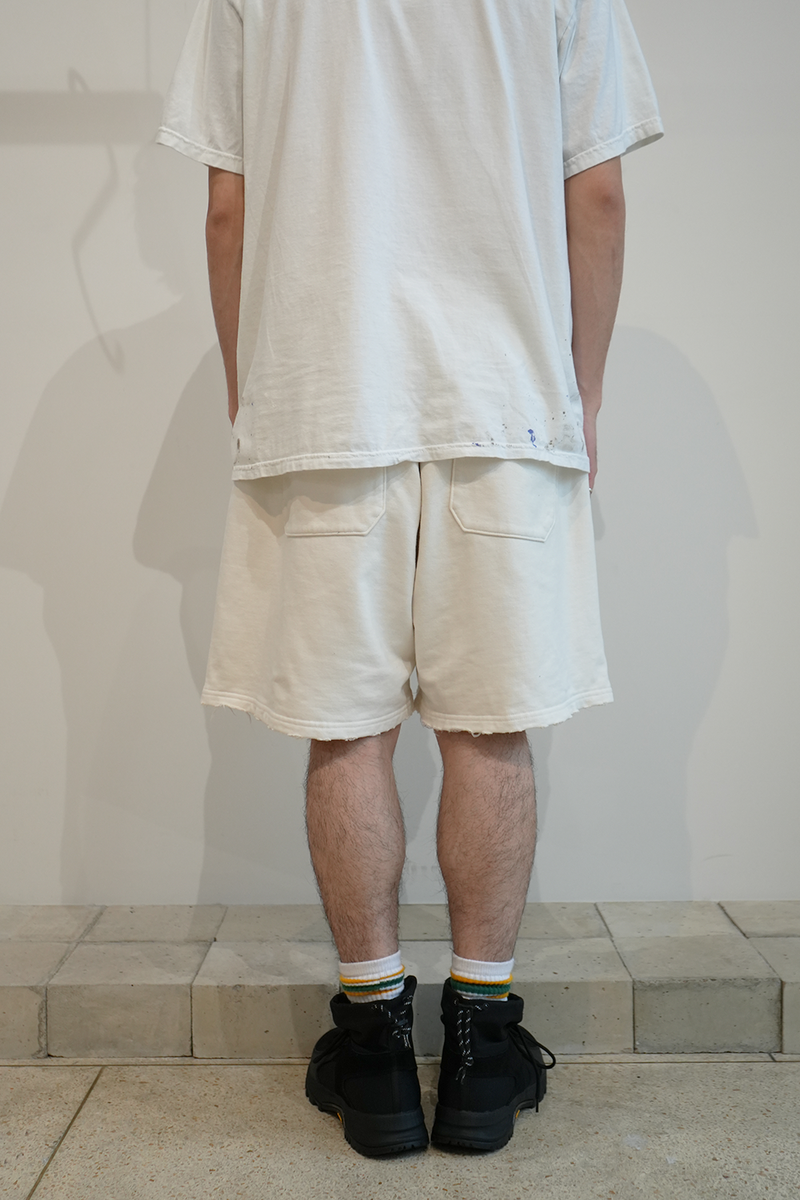 TUCK SWEAT SHORTS(WHITE)