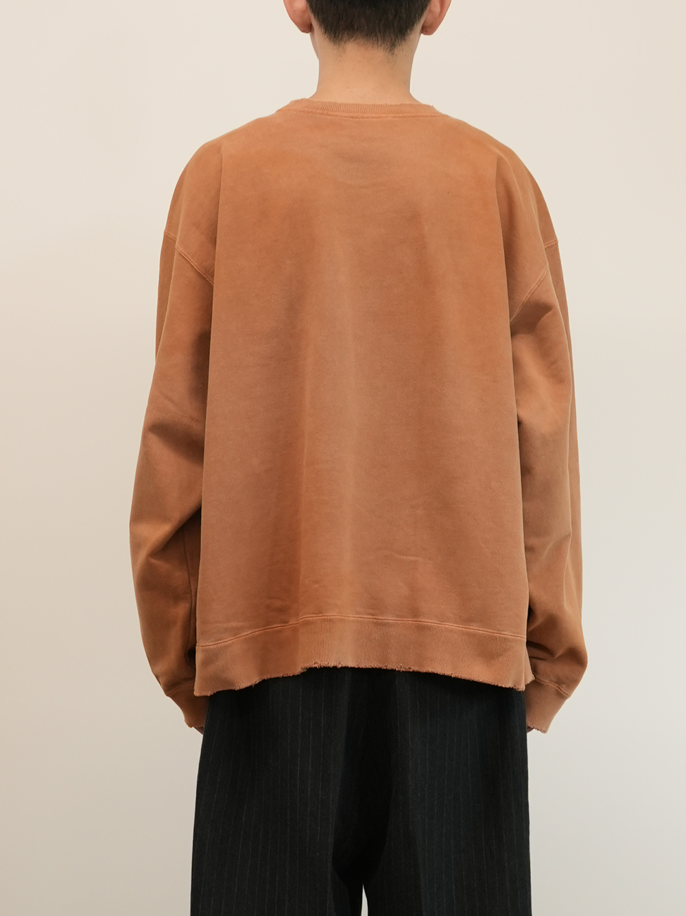 EMBROIDERY UNEVEN OVER SWEAT SHIRT(TERRACOTTA)