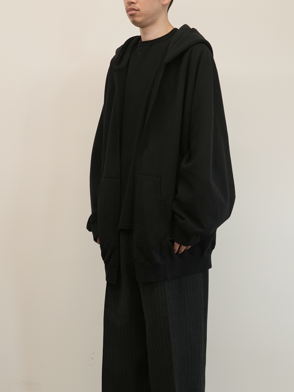 OVER SWEAT COAT HOODIE(BLACK)