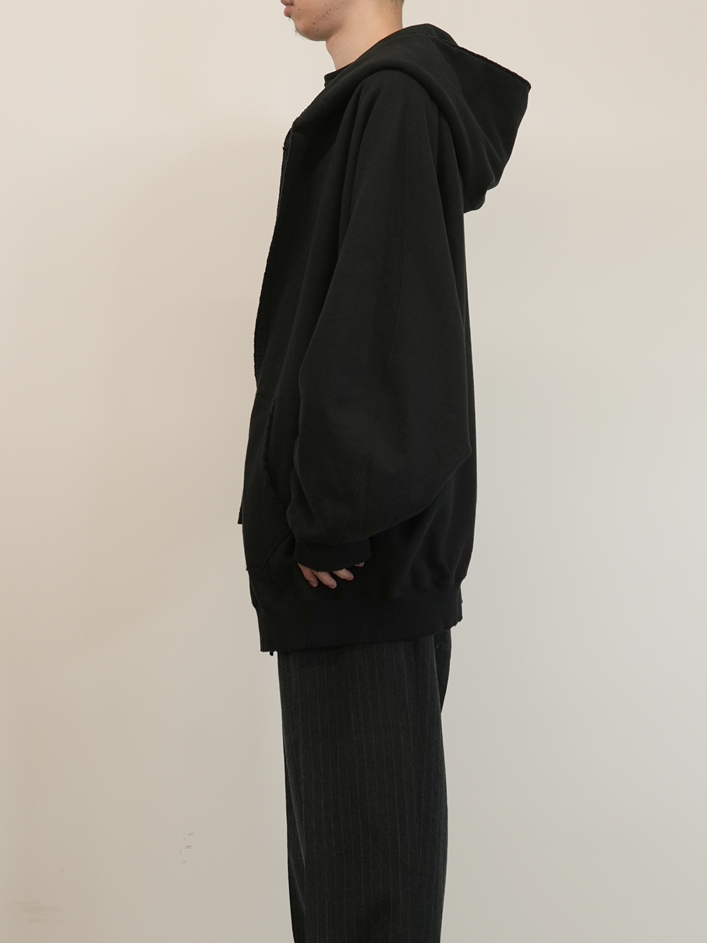 OVER SWEAT COAT HOODIE(BLACK)