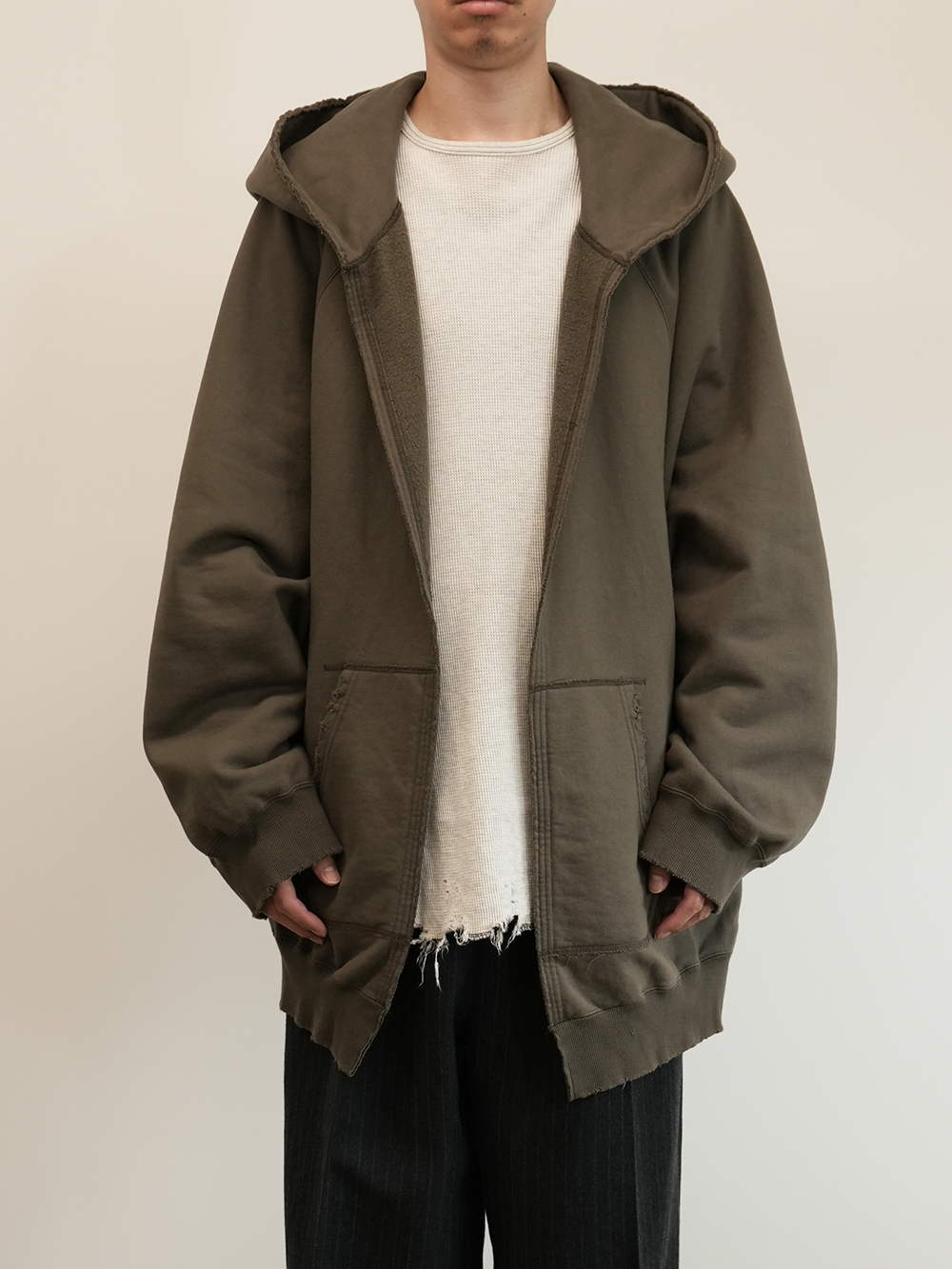 OVER SWEAT COAT HOODIE(OLIVE)