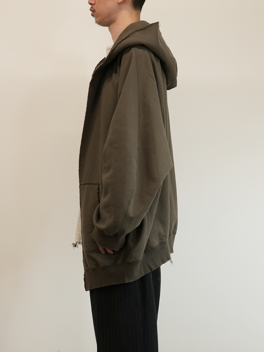 OVER SWEAT COAT HOODIE(OLIVE)