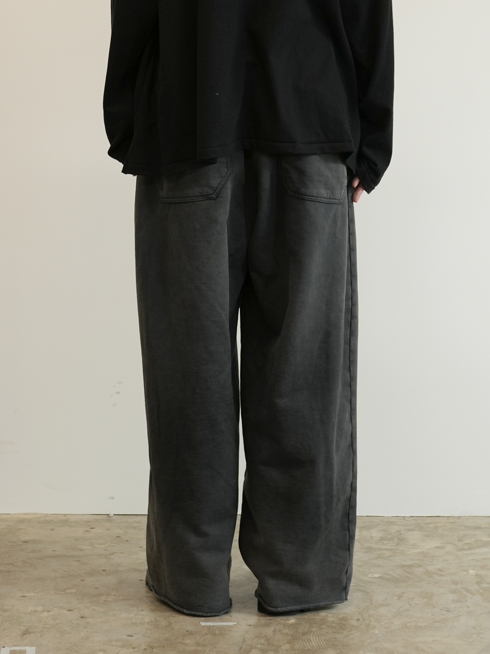 DYED SWEAT PANTS(BLACK)