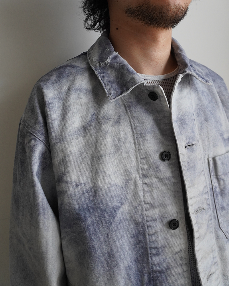 UNEVEN PAINT COVERALL(NAVY)