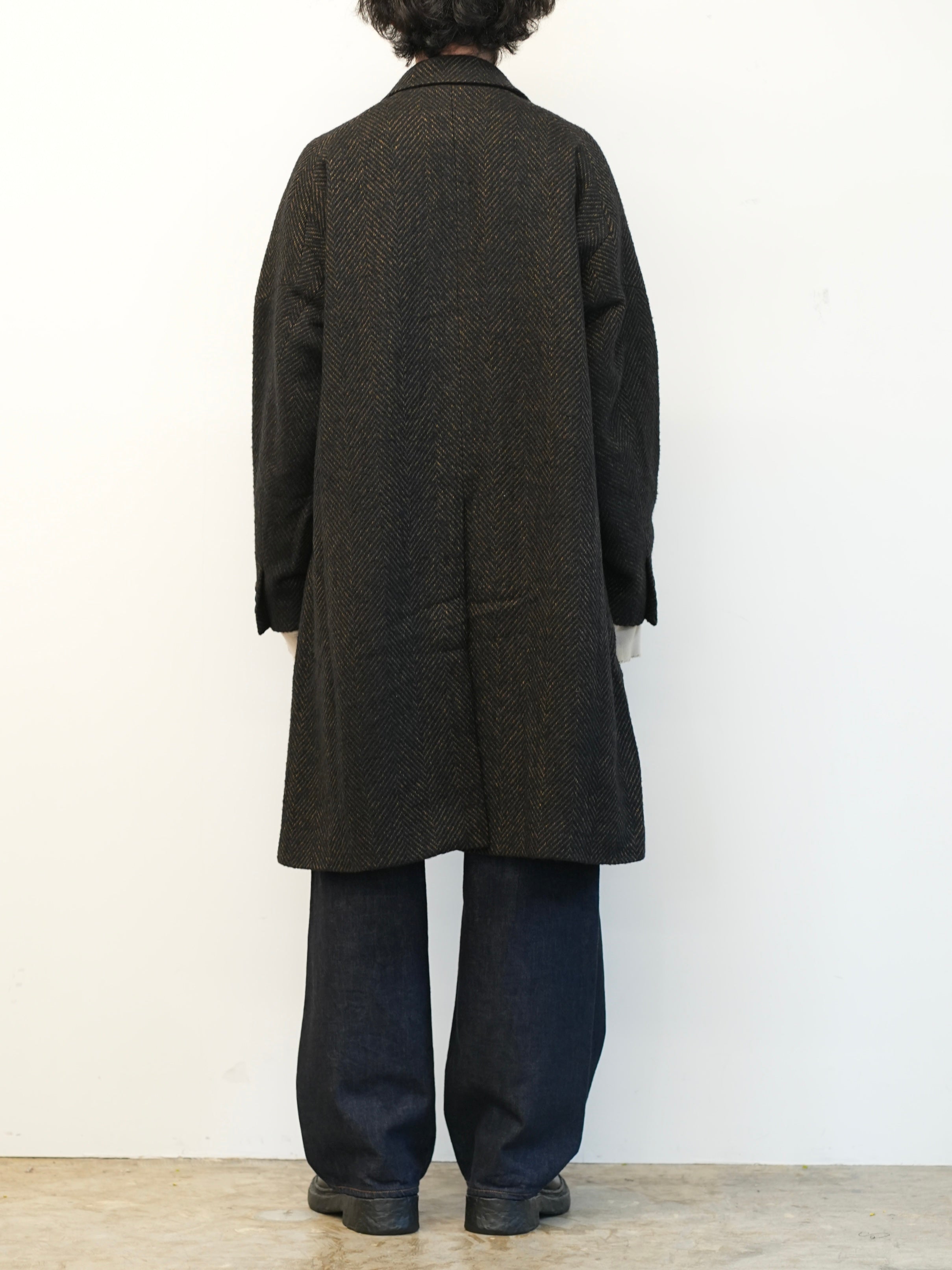 SEMI-DOUBLE CHESTER COAT(BROWN×BLACK) – ANCELLM