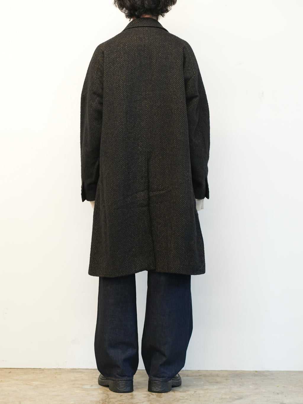 SEMI-DOUBLE CHESTER COAT(BROWN×BLACK)
