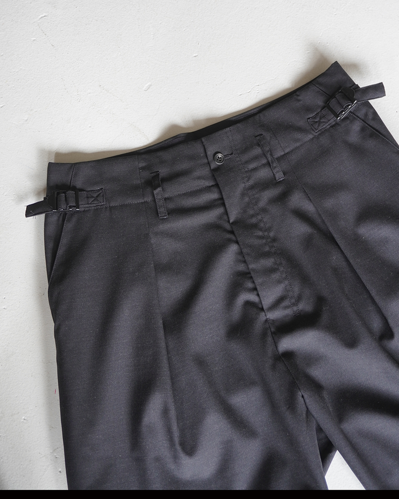 WOOL WIDE SLACKS(CHARCOAL)