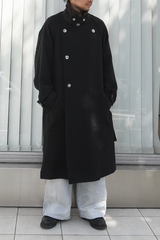 DOUBLE-BREASTED COAT(BLACK)