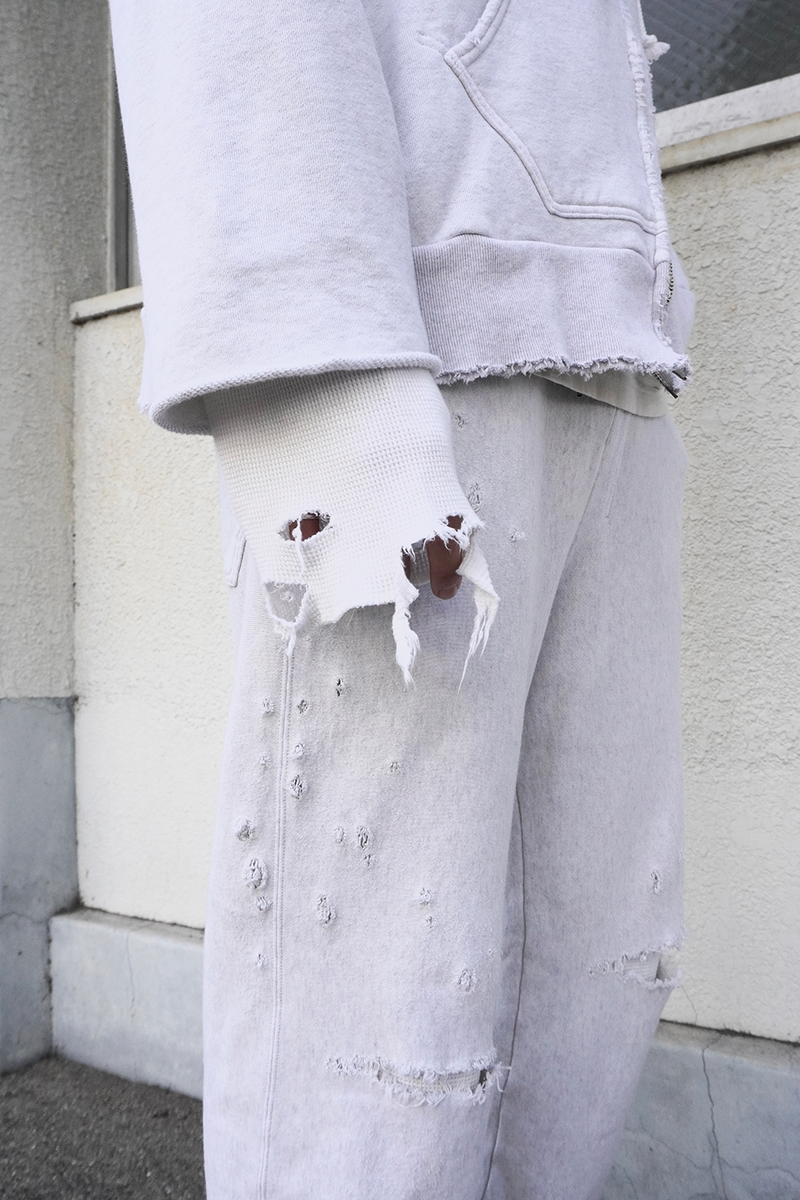 CRASH SWEAT LAYERED PANTS(WHITE) – ANCELLM