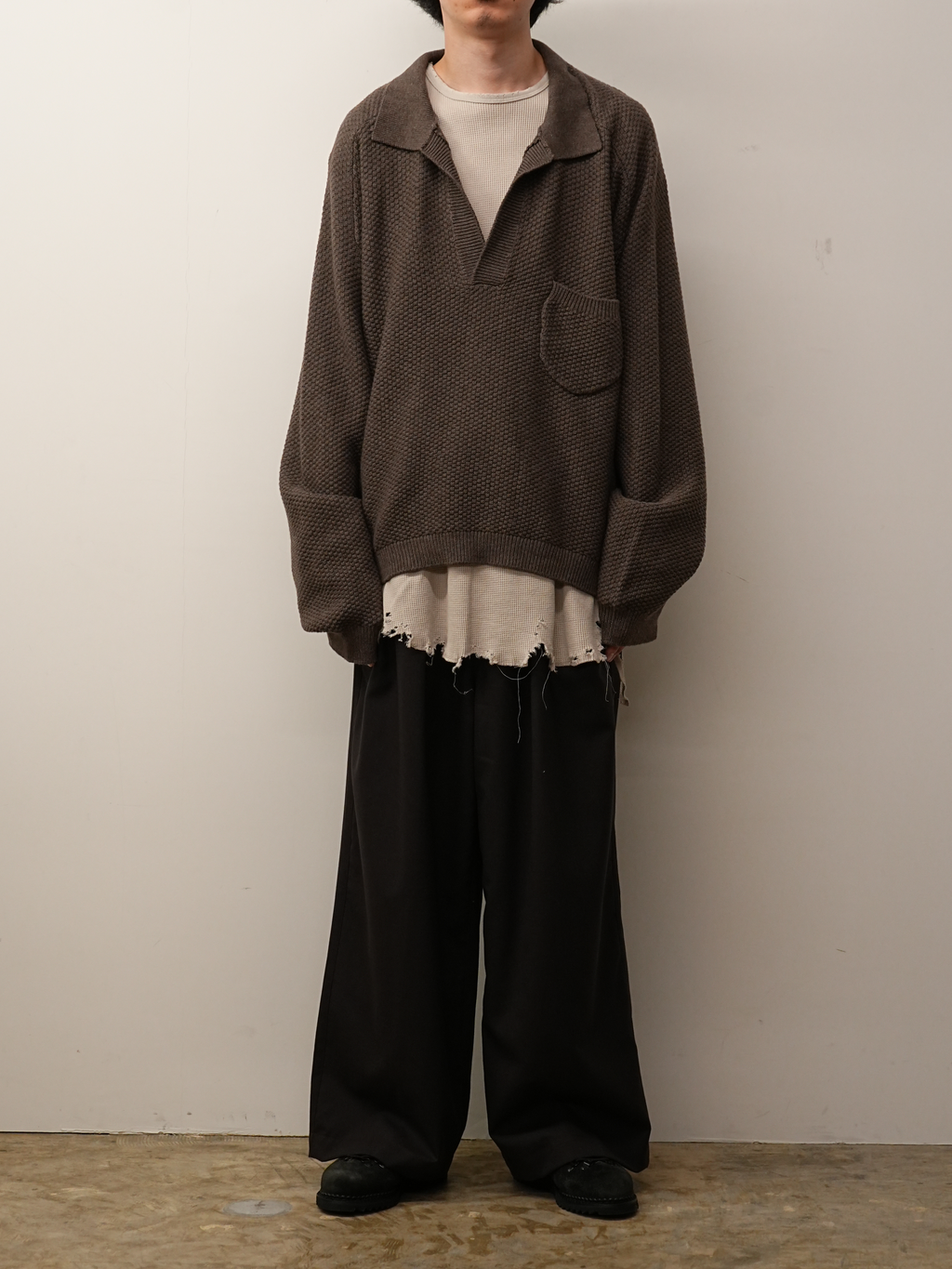 SKIPPER KNIT(BROWN) – ANCELLM SKIPPER KNIT(BROWN) – ANCELLM