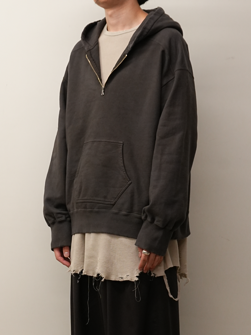 HALF ZIP HOODIE(BLACK) – ANCELLM HALF ZIP HOODIE(BLACK) – ANCELLM