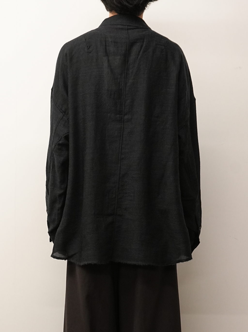 WOOL KERSEY TAILORED SHIRT(BLACK) – ANCELLM