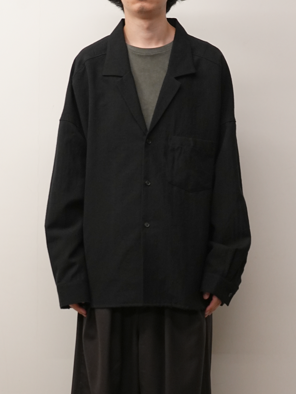 WASH WOOL TAILORED SHIRT(BLACK) – ANCELLM WASH WOOL TAILORED SHIRT(BLACK) – ANCELLM