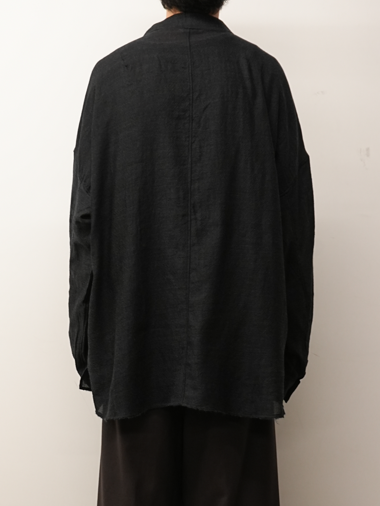 WOOL KERSEY TAILORED SHIRT(BLACK)