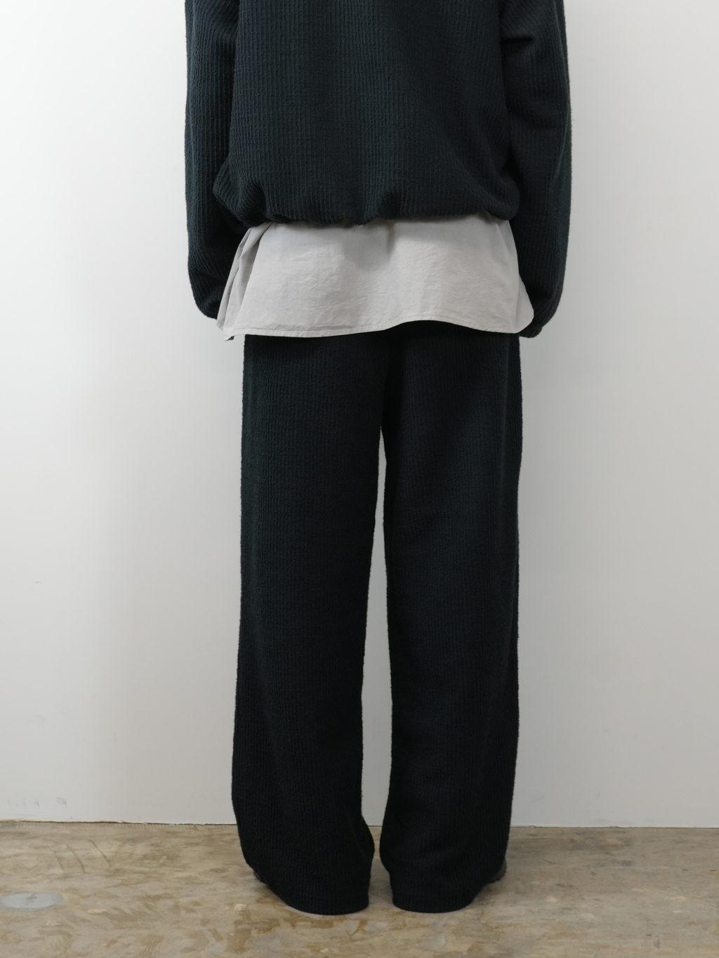 ANCELLM CUT STRIPE EASY SLACKS 黒新品1 ANCELLM CUT STRIPE EASY SLACKS 黒新品1