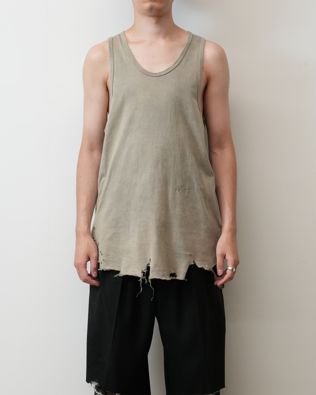 DAMAGE TANK TOP(GRAY) – ANCELLM DAMAGE TANK TOP(GRAY) – ANCELLM
