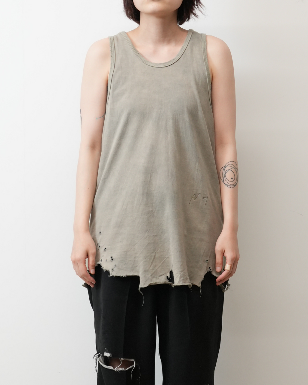 DAMAGE TANK TOP(GRAY) – ANCELLM DAMAGE TANK TOP(GRAY) – ANCELLM
