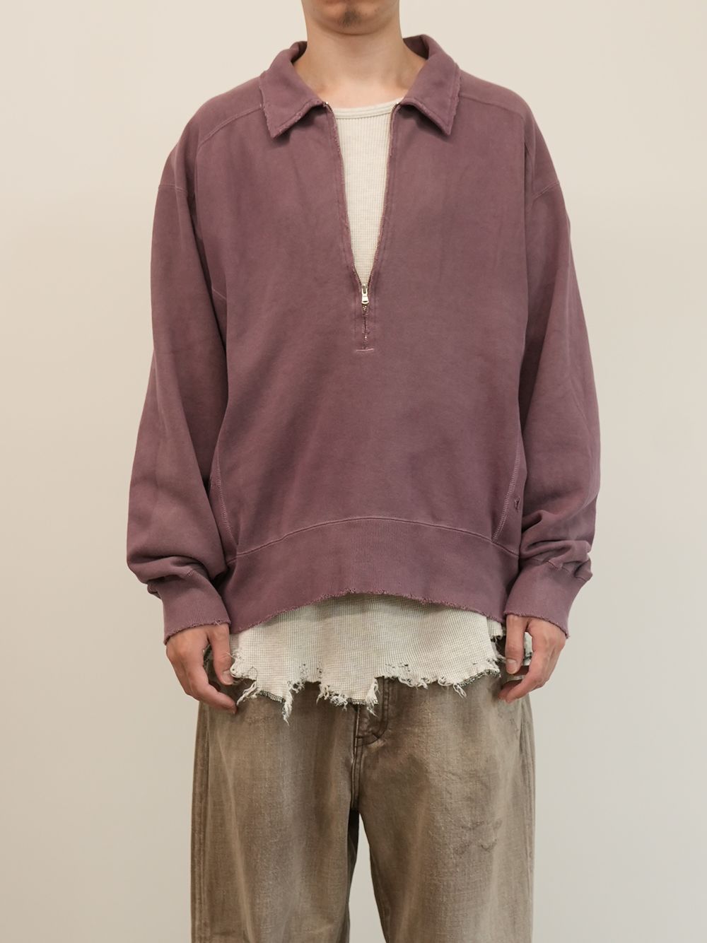 ANCELLM HALF ZIP SWEAT SHIRT チェリーサイズ1 ANCELLM HALF ZIP SWEAT SHIRT チェリーサイズ1