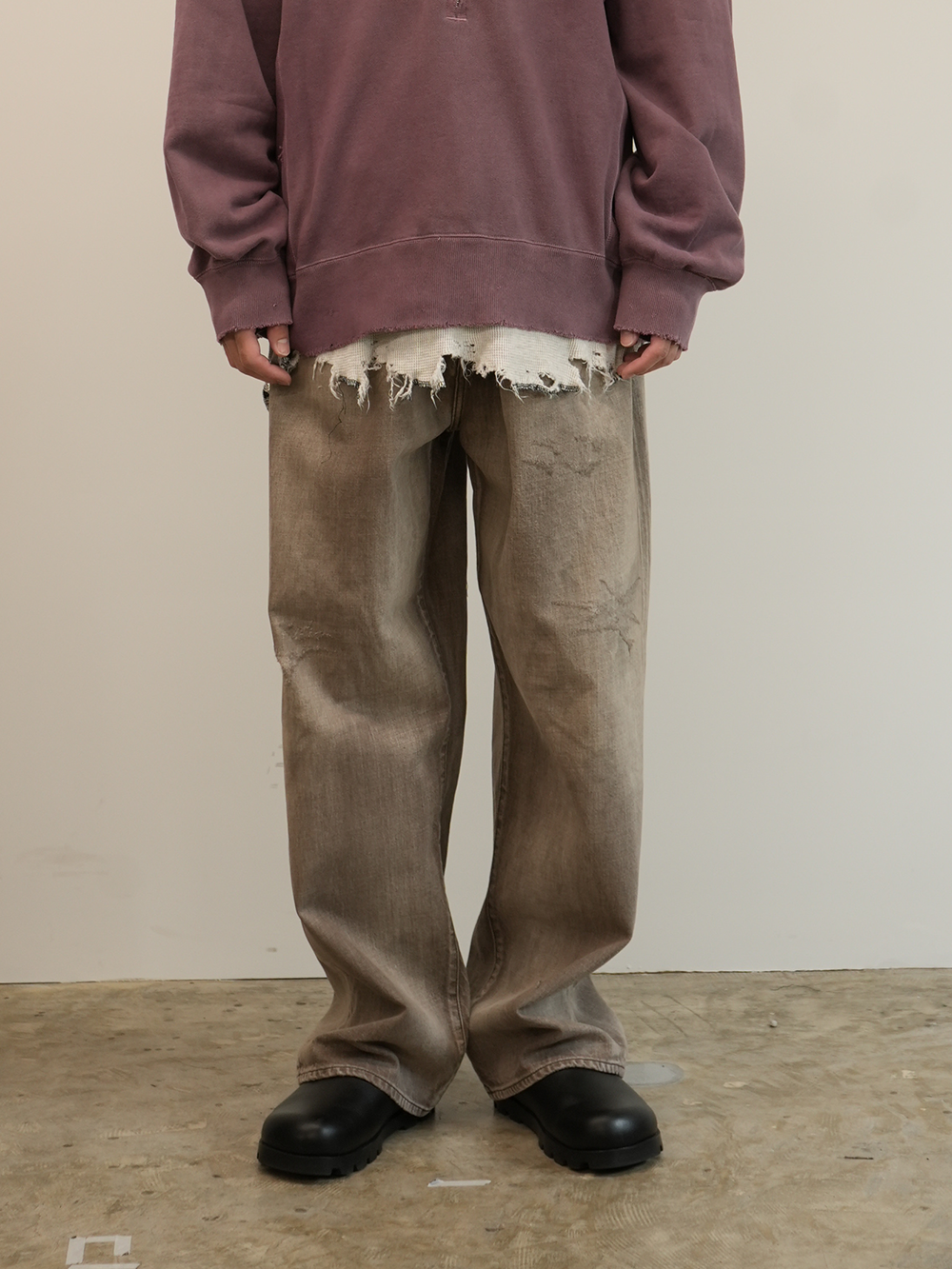 P/TAPERED 5P DENIM PANTS(BROWN)