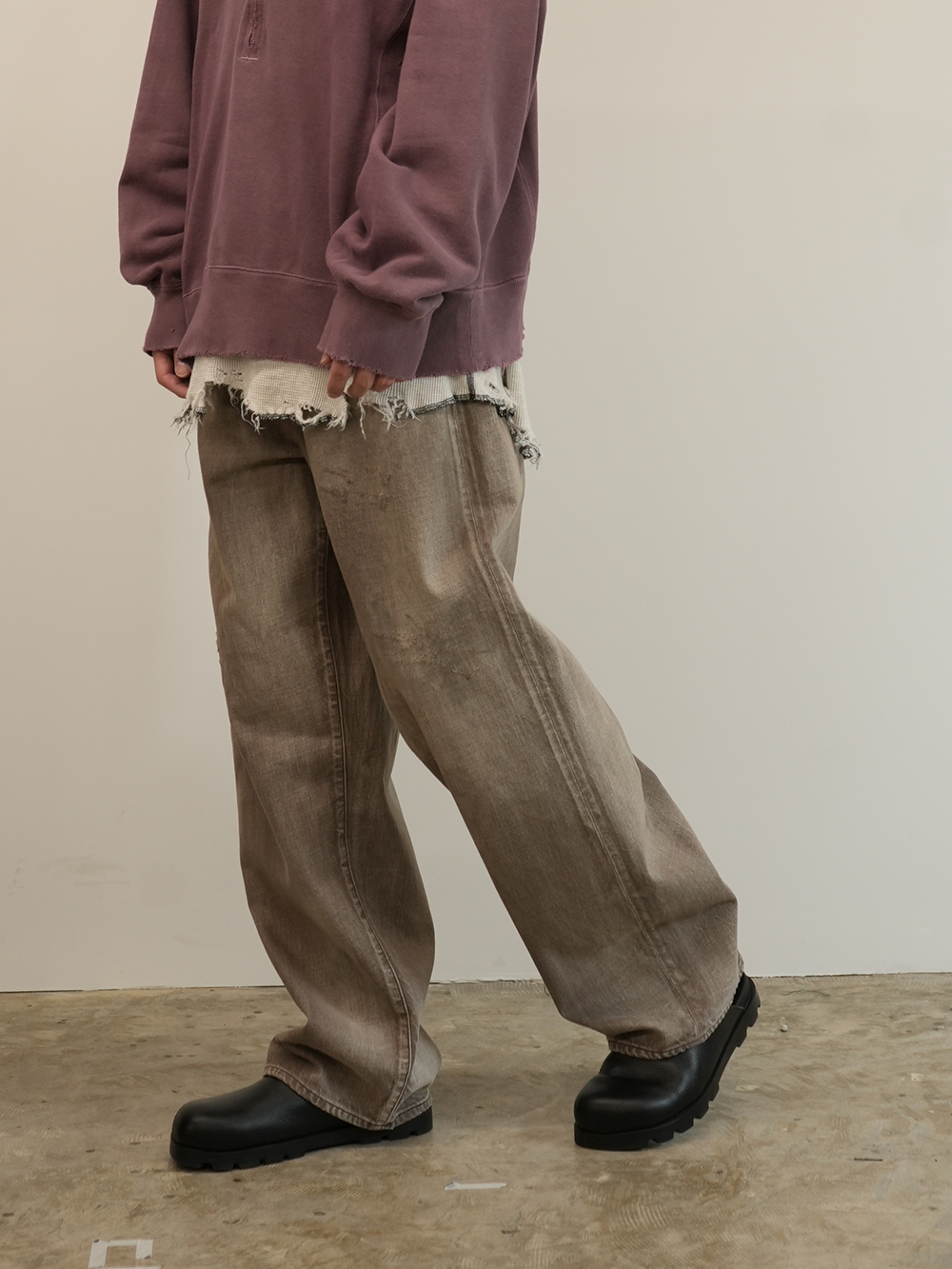 P/TAPERED 5P DENIM PANTS(BROWN)