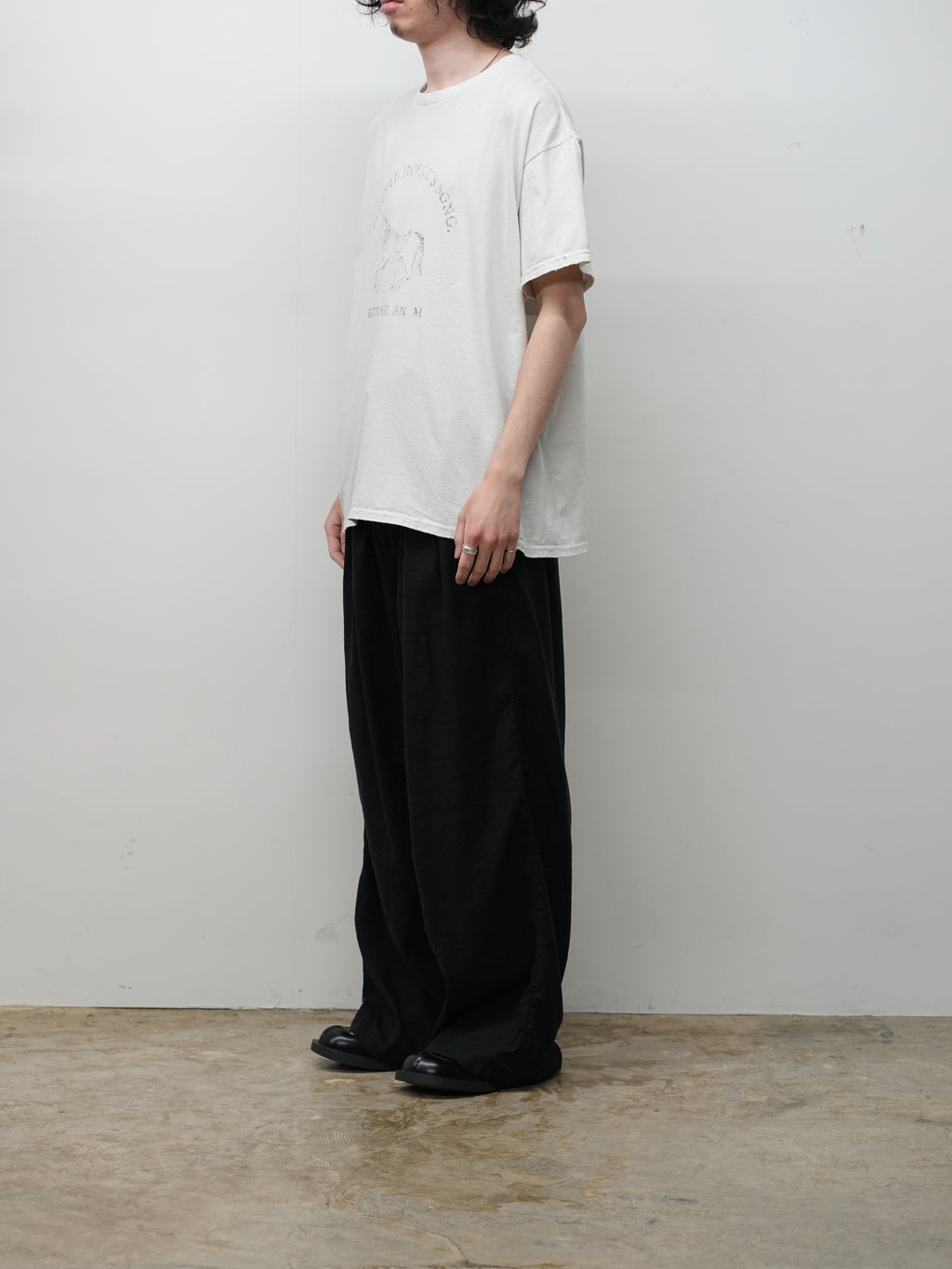 パンツ ancellm RAYON EASY SLACKS S/L TUCK EASY SLACKS(BLACK) – ANCELLM