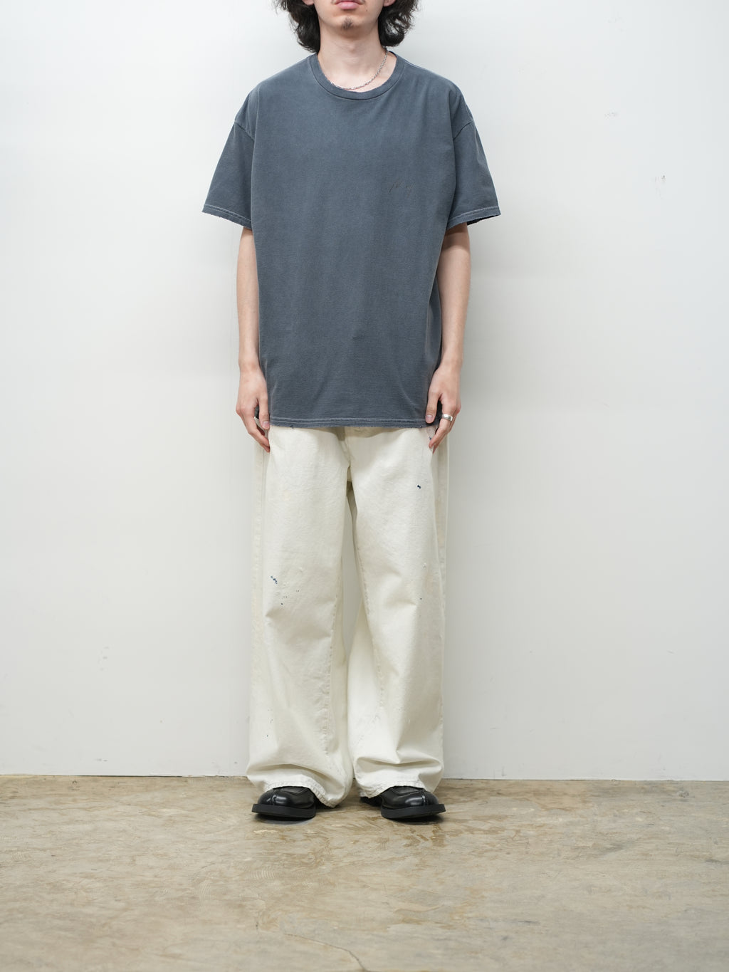 EMBROIDERY T-SHIRT(NAVY) – ANCELLM
