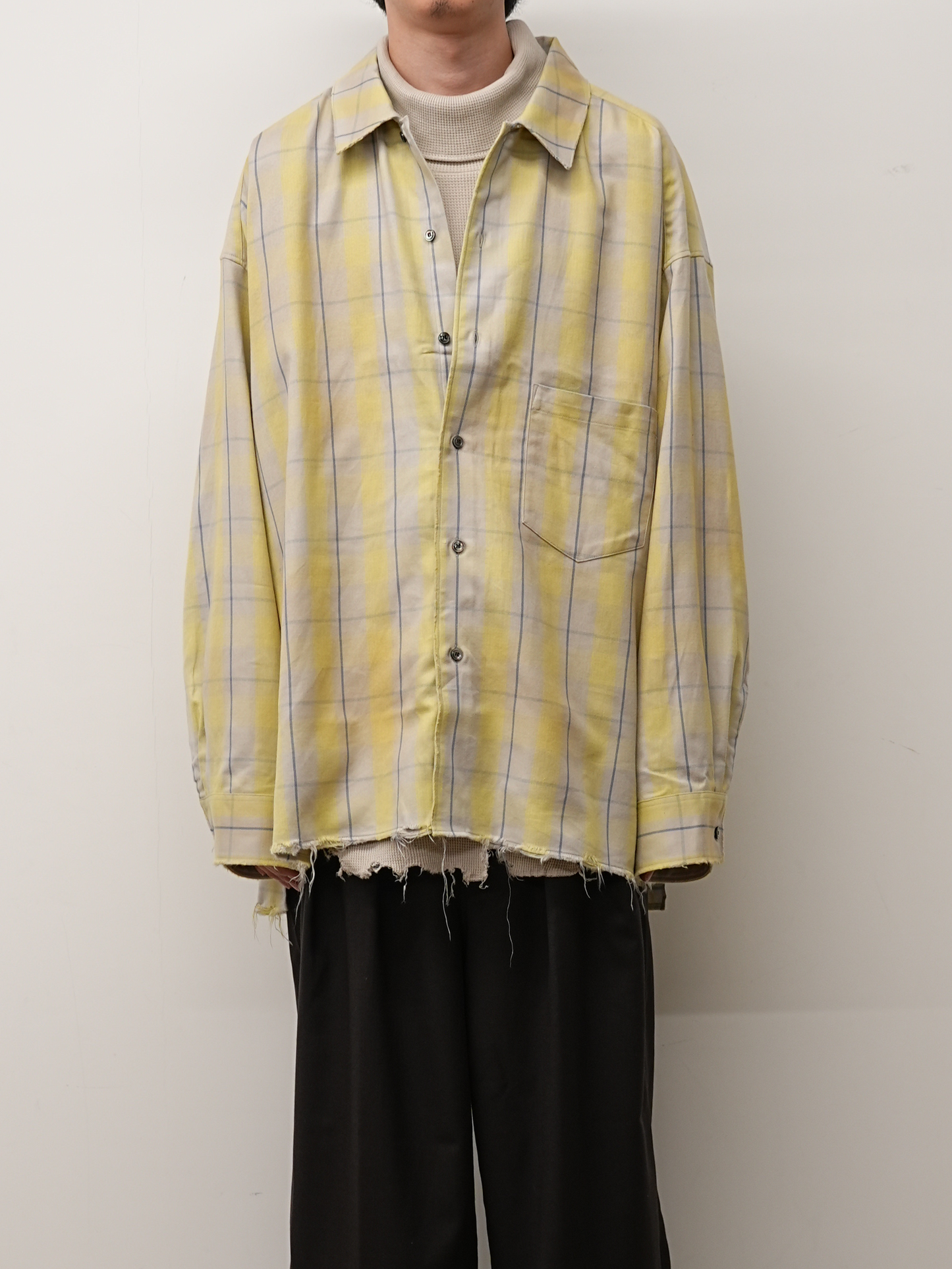 C/R CHECK SHIRT(YELLOW）
