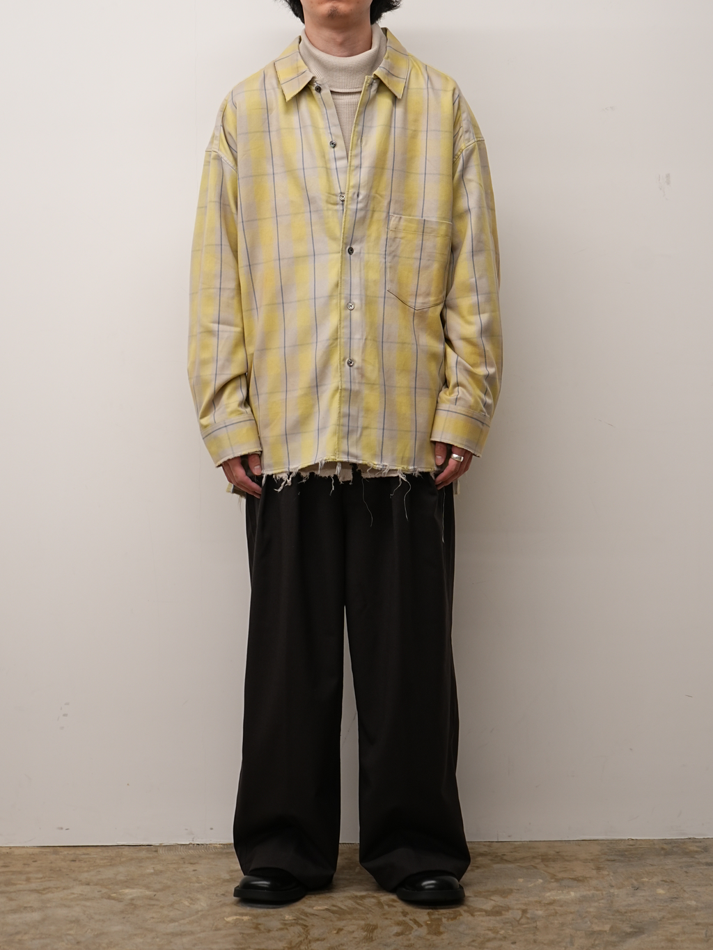 C/R CHECK SHIRT(YELLOW）