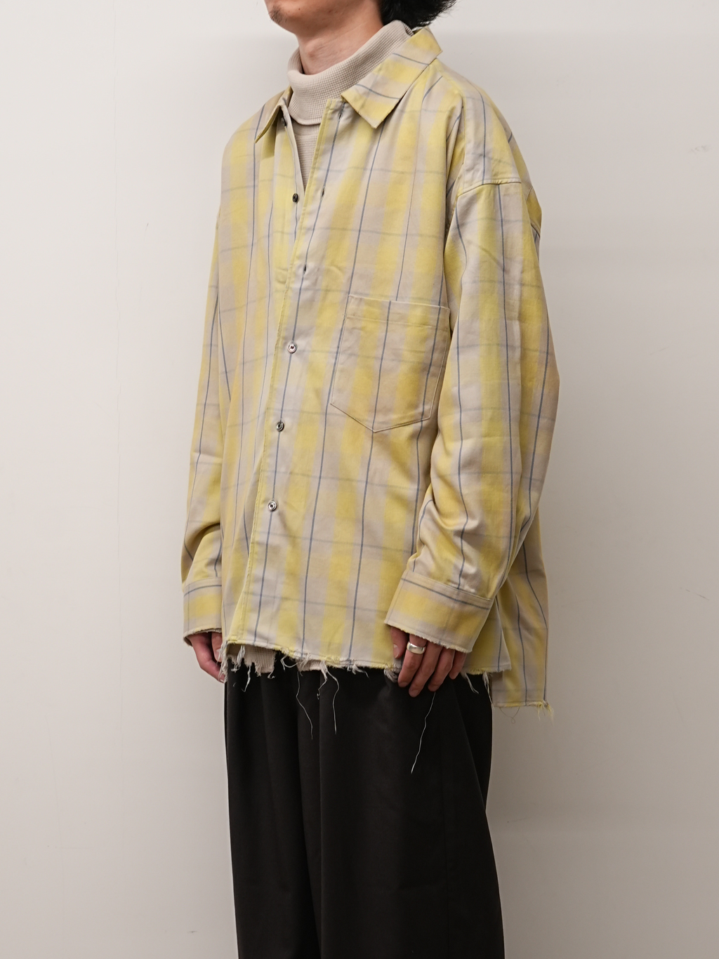 C/R CHECK SHIRT(YELLOW）