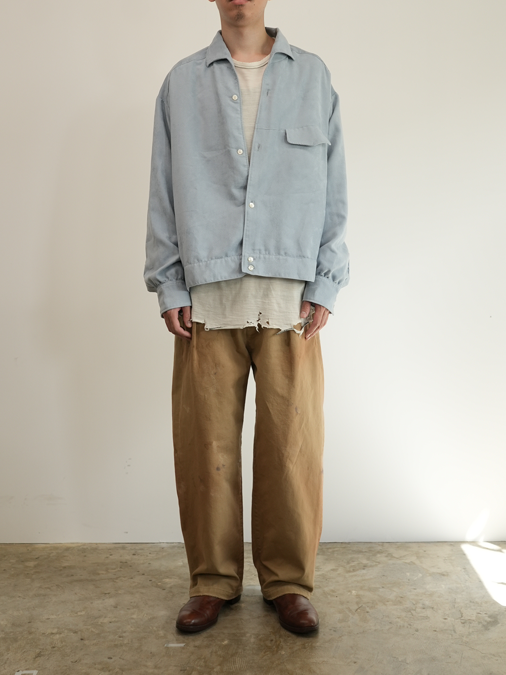 PAINT CHINO TROUSERS(BEIGE)