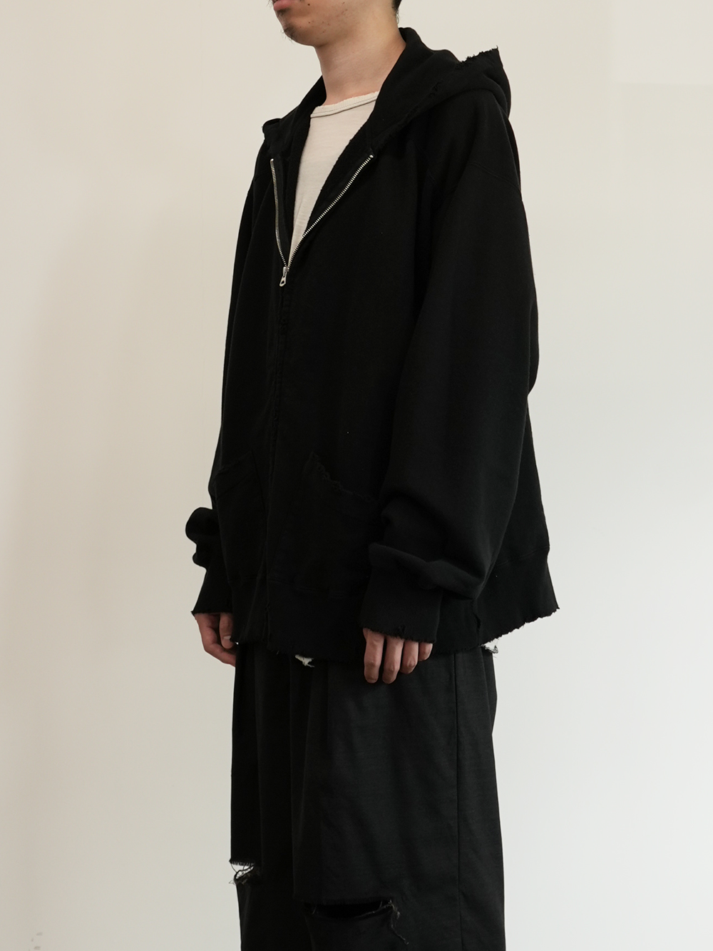 ancellm CRASH ZIP HOODIE(BLACK) ancellm CRASH ZIP HOODIE(BLACK)