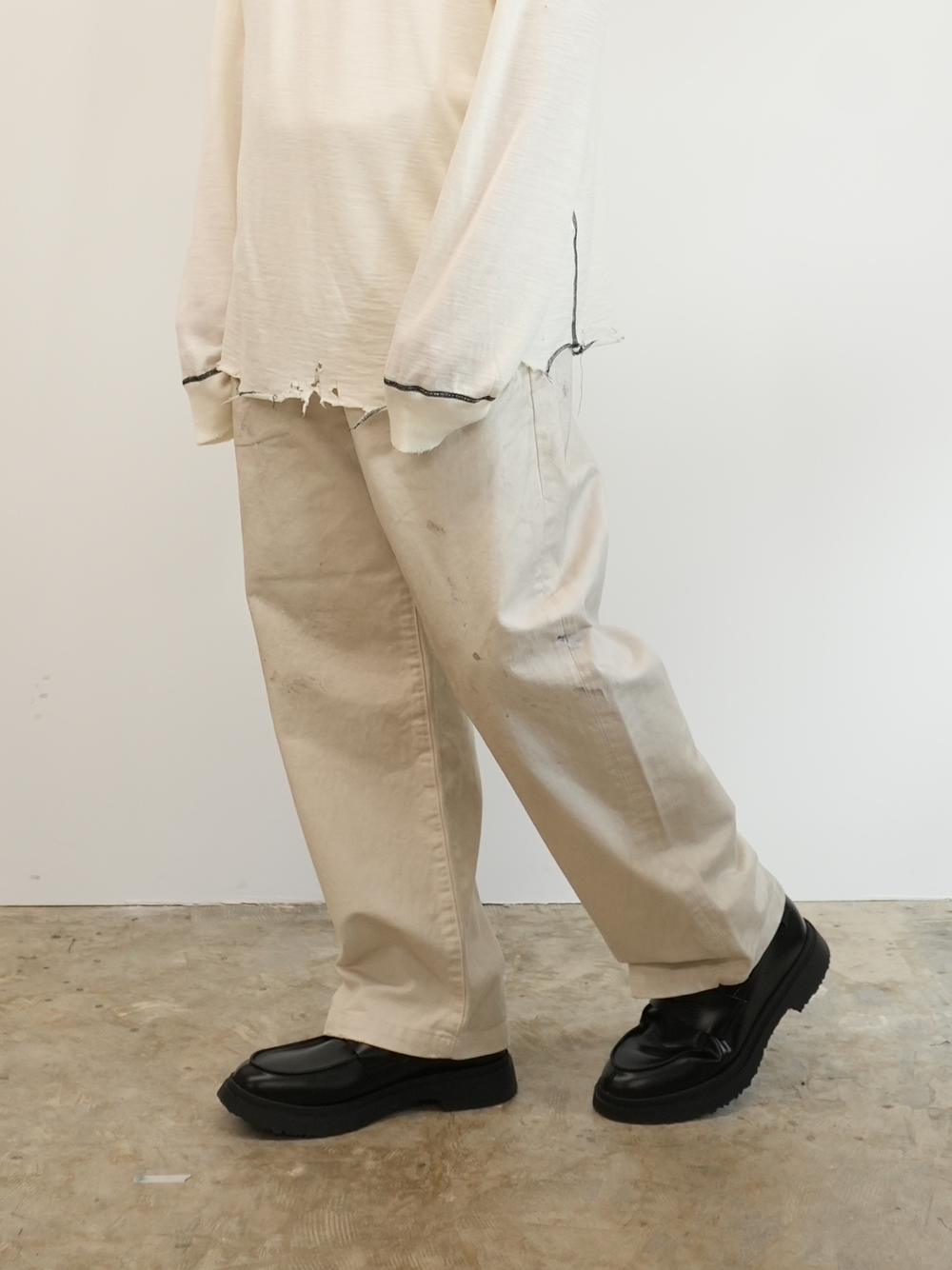 PAINT CHINO TROUSERS(IVORY)