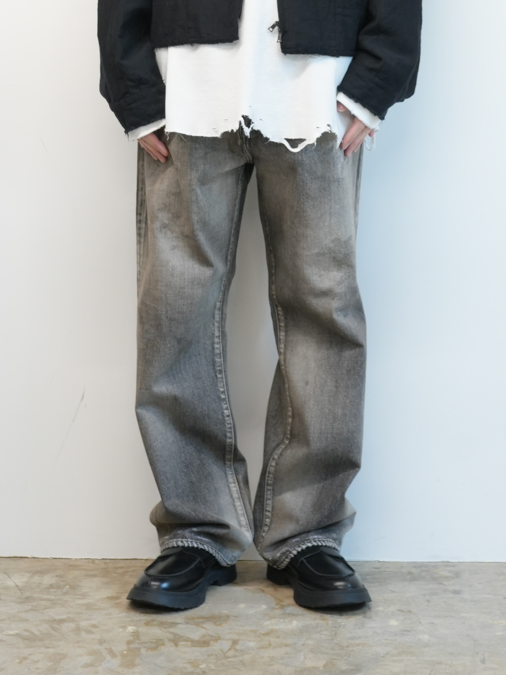 ANCELLM USED STRAIGHT 5P DENIM PANTS ANCELLM USED STRAIGHT 5P DENIM PANTS