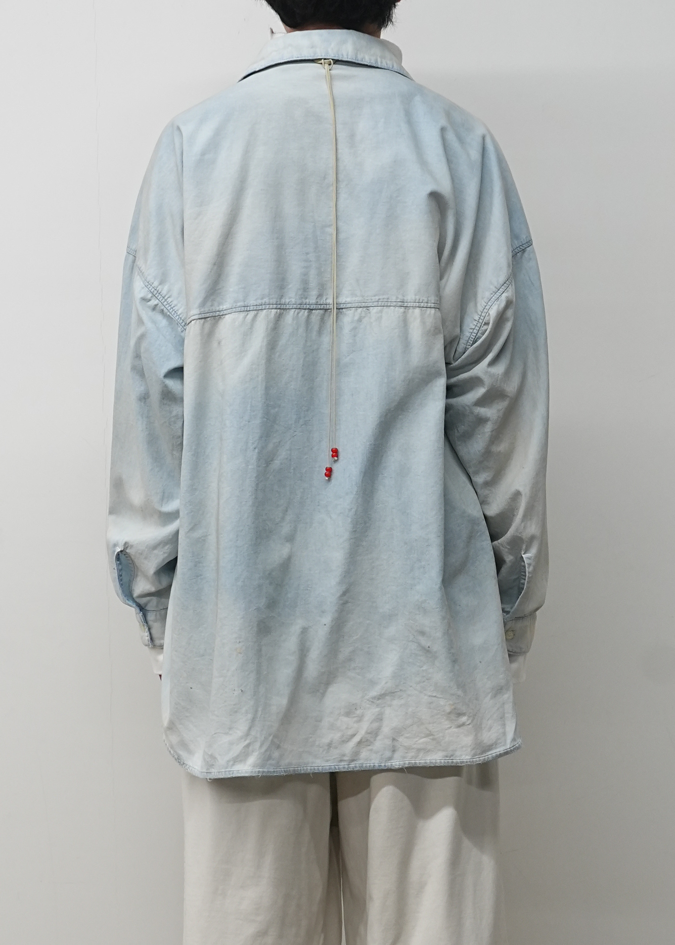 AGING CHAMBRAY LONG SHIRT(INDIGO)