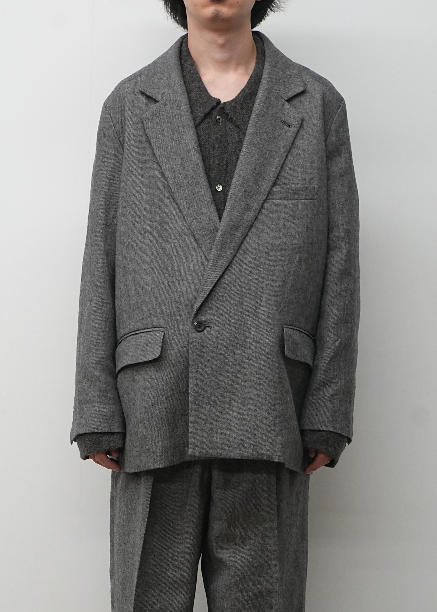 SEMI-DOUBLE TAILORED JACKET(GRAY) – ANCELLM SEMI-DOUBLE TAILORED JACKET(GRAY) – ANCELLM