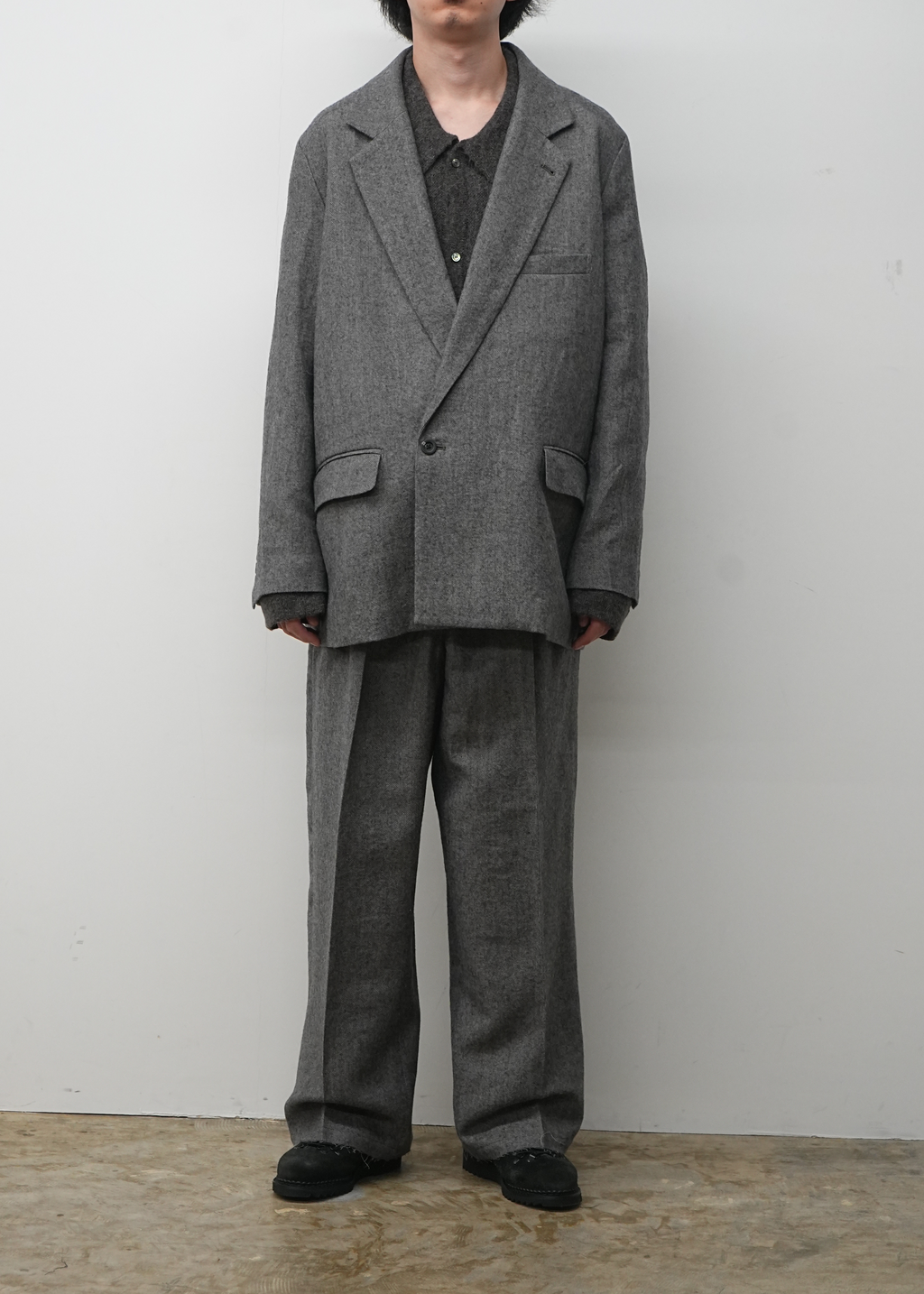 SEMI-DOUBLE TAILORED JACKET(GRAY) – ANCELLM SEMI-DOUBLE TAILORED JACKET(GRAY) – ANCELLM