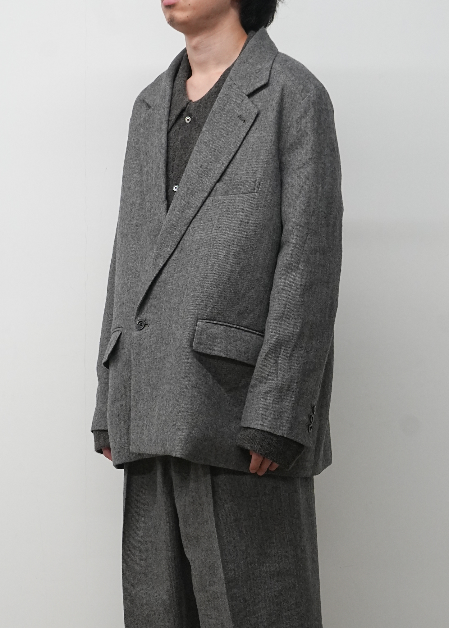 SEMI-DOUBLE TAILORED JACKET(GRAY)
